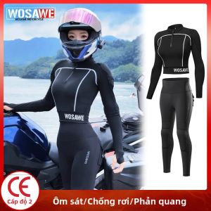 Bộ Áo Khoác Và Quần Đi Xe Máy Nữ WOSAWE Đạt Tiêu Chuẩn An Toàn CE Cấp 2 Có Đệm Bảo Vệ Tháo Rời Kiểu Dáng Ôm Sát Dành Cho Đua Xe Mô Tô
