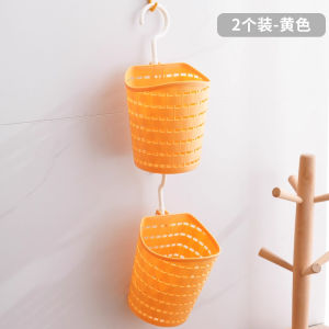 Kitchen Wall Mounted Storage Basket Plastic Bathroom Makeup Supplies Storage Basket Ginger Garlic Organizer Rectangular PP Material