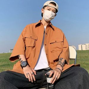 PAZHAOLANG | Summer Loose Workwear Style Short Sleeve Shirt