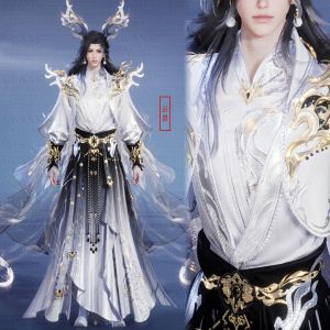 Trang Phục Nam Trung Quốc Cổ Đại 4Gunns Coloration World of Immortalities Fire Rainbow Deer Cloud Ink Game Props Models