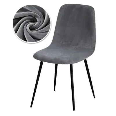 Velvet Short Back Chair Cover Stretch Slipcovers Elastic Seat Chair Cover Dining Room Bar Office Party Banquatet Wedding Kitchen