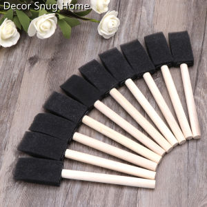 【On Sale】5Pcs Sponge Brush Wooden Handle Watercolor Oil Stain Art Craft Painting Drawing
