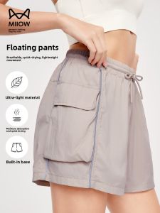 miiow | Quick Dry Lightweight Outdoor Running Shorts Womens Summer New Style Breathable Three-quarter Length Workwear Fitness Sports