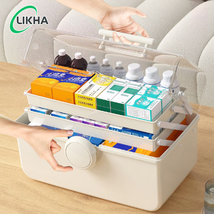 LIKHA Medicine Storage Box Portable Largecapacity First Aid Box