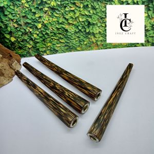 Sedotan once pipa kayu liwung hitam model segi enam R136