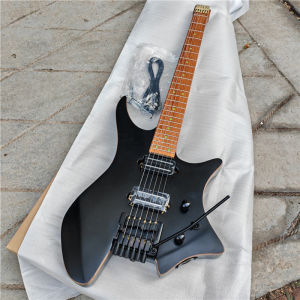 6 Strings Headless Electric Guitar，Matte Color Ash Body Normal Frets Roasted Maple Fingerboard Tremolo Bridge  Pull Up-Down Volume Electronic BJ746