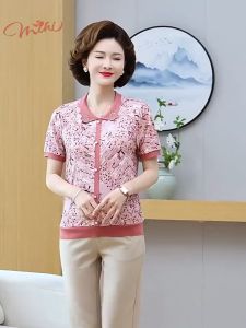 Áo trung niên nữ A24 - Quà tặng cao cấp thời trang cho mẹ bà dự tiệc đi chơi tuổi U50 U60 U70 giá rẻ Bigsize
