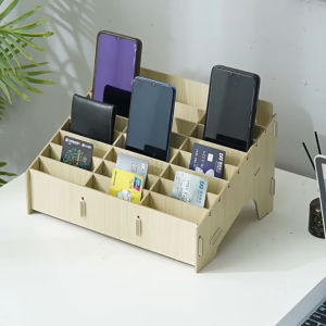 กล่องเก็บโทรศัพท์มือถือ 48กริด ที่วางจัดระเบียบโทรศัพท์มือถือกล่องเ ใช้ใส่โทรศัพท์มือถือ ตู้เก็บโทรศัพท์ ชั้นไม้ช่อง