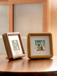 Mini Real Wood Picture Frame Stand Childrens DIY Print with Frame Mounting Home Decorations Multiple Shapes Available