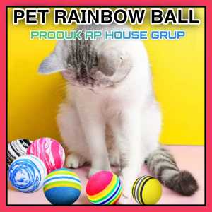 BOLA RAINBOW MAINAN KUCING 35 CM
