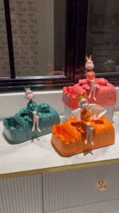 LISA Tempat Tisu Patung Wanita Pajangan Kotak Tisu Aesthetic Tissue Box Hiasan Aksesoris Tempat Tisu