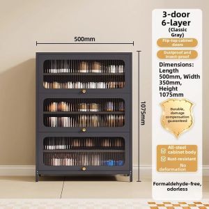 Multi-layer Entryway Steel Shoe Cabinet Dustproof