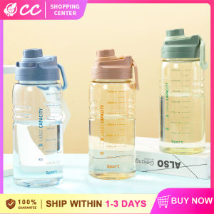 With Scale Marker and Carry Handle for Outdoor Sports Gym Fitness Drinking Cup 1.5L Extra-large Capacity Portable Sports Water Bottle on-go Trip Leak-proof Outdoor Gym Fitness Drink Cup