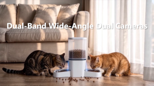 MeeGoo Double Bowl Automatic Pet Feeder with 180° Dual Camera Voice Call Video Recording 6L Large Capacity Smart Home Device