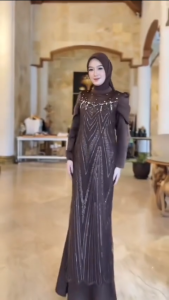 Gamis Mewah Lebaran Leona Dres BC Velvet Mix Brukat Plus Payet M L XL XXL 3XL Dress Kondangan Wanita Jumbo Terbaru Baju Muslimah Remaja Kekinian Ootd Hijab Seragaman Bridesmaid Pernikahan Warna Burgundy Mahogany Mocca Navy Hitam