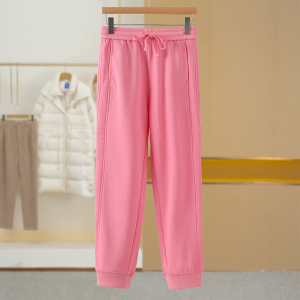 XKing Womens Casual Sporty Pure Color Elastic Waist Nine-Piece Pants Breathable Cotton Polyester Blend Winter Fashion