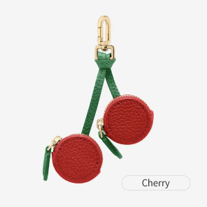 1pcs Stylish and unique red cherry fruit pendant coin purse mini cute keychain bag charm small bag gift for women and girls