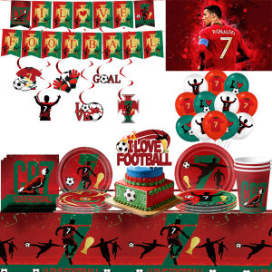 Hasbro | Kids Birthday Spanish Football Player Theme Party Decorations Soccer Star Cup Cr&7 Backdrop Balloons Boy Birthday Party Supplies