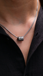 Racabel Vorth Necklace - Kalung Rantai Silver Titanium Anti Karat Pria