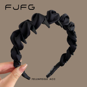 Elegant Satin Hairband Womens Heightening Forehead Miniature Face Headband Solid Color Versatile Hairpin Hair Ties