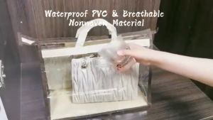 Transparent Handbag Dust Bag Clear Purse Storage Organizer For Closet Hanging Zipper Storage Bag For Handbags Large Capacity Waterproof Dustproof Bag Storage Bag
