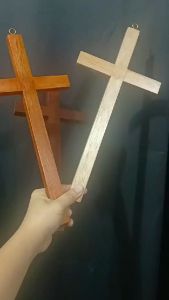 Wall Cross Plain 30cm Available Color Cream Wood Brown & Chocolate Brown