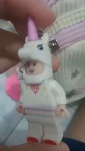 2pcs Diana Matching Lego Keychain Gantungan Pink Unicorn & Blue Shark Kunci Couple Minifigure Gantungan Kunci Marvel