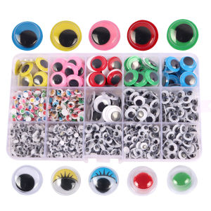 1500pcs Movable Self-Adhesive Eyes Wiggly Googly Animal Eyeball Kindergarten Children DIY Crafts K0882