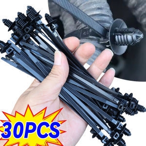 30PCS Nylon Zip Ties Universal Self Locking Cable Ties Wire Harness Organizer Car Electrical Wiring Clips Quick Repair Auto Fasteners