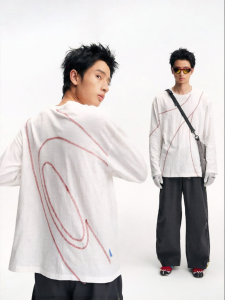 JNXS | Comfortable Breathable 100 Bamboo Cotton Colorblock T-Shirt Long Sleeve