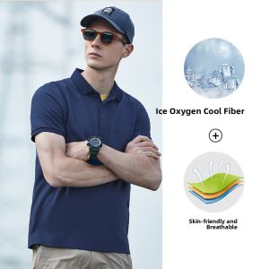 Jeep | Jeep Quick Dry Short Sleeve Mens T-Shirt Outdoor Sports Casual Polo Shirt Breathable Ice Sensation Ultra Light Field Trip Camping Mountain Climbing Hiking Rock Climbing Beach Rafting Self-Driving Tour