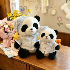 VMQ Panda Plushie Cute Sleepwear Pajamas Stuffed Animal Toy Home Sofa Ornament Birthday Gift MV