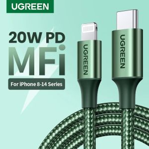 UGREEN MFI PD20W Charger USB C Type-C to Lightning Cable Nylon Braided Compatible for iPhone 14 13 Pro Max iPhone 14Plus iPhone 12 11 Pro Max iPad Pro