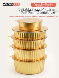 ABLPACK | Thick and Strong Aluminum Foil Containers with Lid for Open Flame