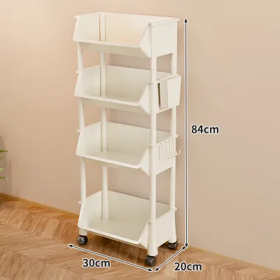evesigar | Kitchen Storage Rack with Wheels Multi-purpose Book and Produce Organization