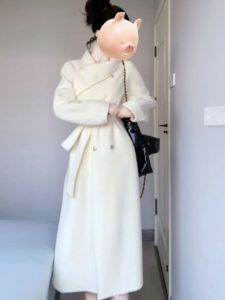 CHANGTONG | Elegant Long Double-faced Wool Coat for Spring