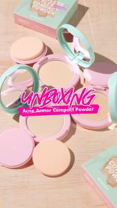 POWDER DAZZLE ME ACNE ARMOR FLAWLESS FLEX COMPACT POWDER BEDAK PADAT CALMING AND GENTLE FOR ACNE PRONE SKIN KOSMETIK MAKEUP WAJAH - W01 LIGHT IVORY