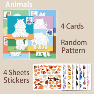 4 Patterns Enlightenment Puzzle Cognitive Early Education Scene Sticker Book Focus Cultivation Quiet Sticker Book Creative Adven