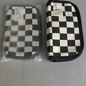 Checkerboard Pencil Case Large Capacity Stationery Accessories Storage Bag For school stationery box