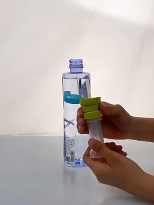 BECORATE Twist Cover with Straw Tool Portable Kids Drink Bottle Cap Spill Proof Juice Soda Water Bottle - Green and blue cap portable and easy to clean spill proof design.