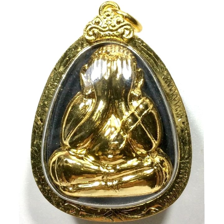 Thai Buddha Amulet Phra Kring Wat Bowon Niwet Protect Luck Rich Box offers Luck Rich , bring love, wealth Yellow gold