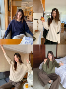 NIHAOKANONG | Áo Sweater Knit Thoáng Mát Phong Cách Dễ Dàng