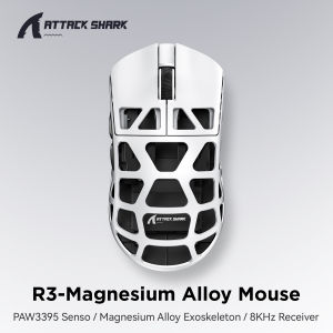 ATTACK SHARK | ATTACK SHARK R3 Magnesium Alloy Superlight Tri-mode Gaming Mouse PAW3395 Bluetooth Wireless Wired