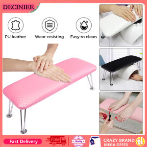 DECINIEE Genuine Leather Nail Arm Rest with Bracket Professional Stand Table Desk for Home Nail Dryer Nail Arm Rest Hand Pillow Cushion Table Manicure