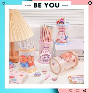 Lọ Đựng Bút Hoạt Hình Để Bàn Ống Cắm Bút Nhựa Tự Lắp Xinh Xắn - BEYOU