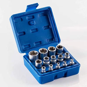 14-piece set of E4-E24 star socket heads. It can easily handle car repairs and the external hexagon design is extremely practic