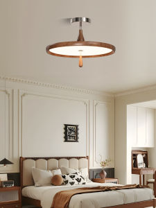 DGY | Creative Simple Design Mid-century Style Walnut Color Ufo Shaped Ceiling Light 293H