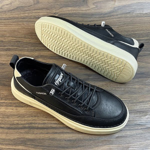 Mens Winter Casual Shoes 2025 New Style Leather Lined Slip-On Low Top Flat Bottom Rubber Outsole Breathable Comfortable