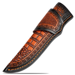 Premium Leather Knife Sheath 8 Inch Kitchen Knife Holster Belt Knife Scabbard Cover Knife Sheath Sleeves Case Edge Guards Bla
