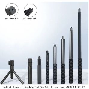 20241226 Bullet Time Invisible Selfie Stick for Insta360 X5 X4 X3 X2 Camera Extended Bundle Handle Rotary Handle Desktop Tripod Stand